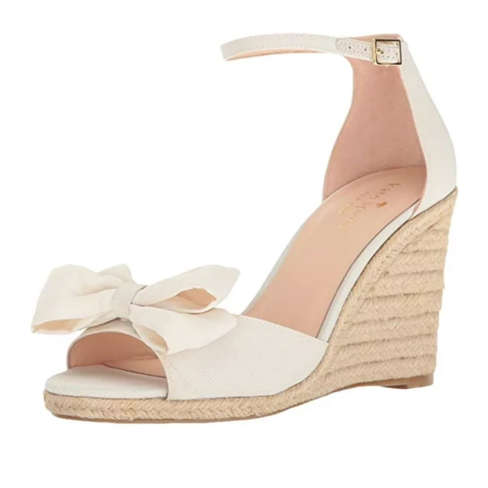 Kate Spade New York Women's Broome Espadrille Wedge Sandal Ivory 10.5 Bridal